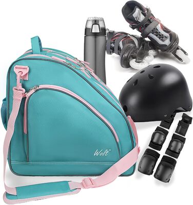 Сумка для ковзанів Wolt | Сумка для роликів та інлайнів. Стильна, регульована через плече, м'ятно-зелена