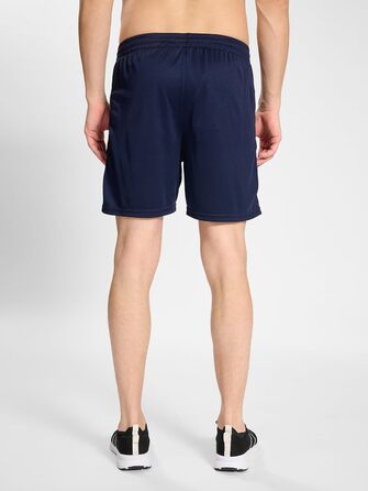 Чоловічі спортивні шорти Hummel Core Poly дихаючі, темно-сині з зеленим (розмір L)