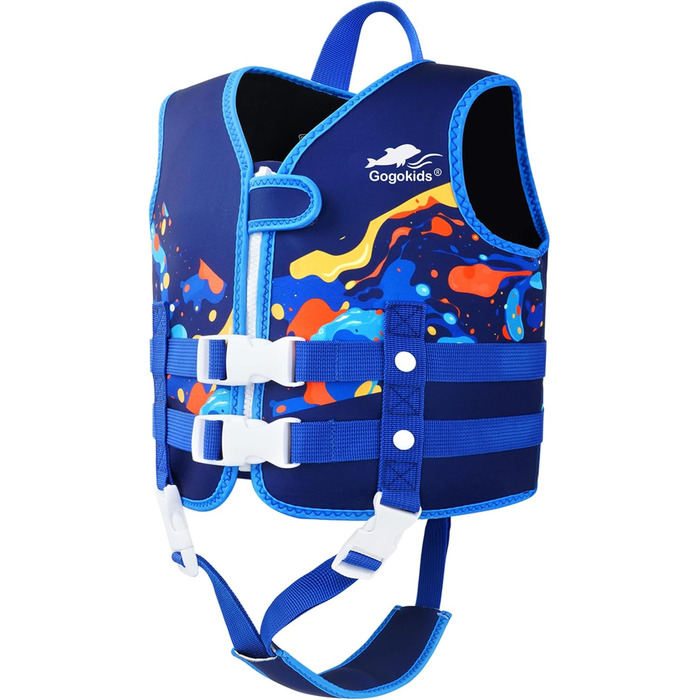 Дитяча жилетка для плавання Gogokids Neopren – для дітей 1-9 років (13-30 кг), темно-синій, розмір S