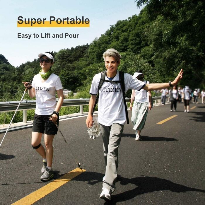 Спортивна пляшка для води VENNERLI 2,5 л з ручкою та маркуванням часу. Безпечна, для спортзалу, фітнесу, офісу, дому (Чорний) (2,2л Прозора)