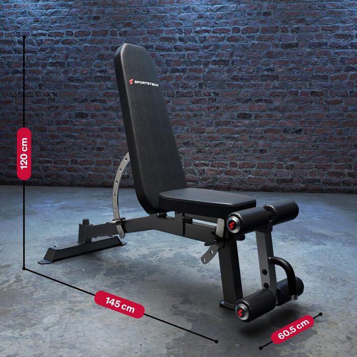 Sportstech Hantelbank BRT700: Багатофункціональна лава для дому, 21 в 1, чорна