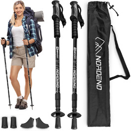 Трекінгові палиці Hop-Sport HS-0135TP для Nordic Walking з телескопічною ручкою та амортизатором (чорні)