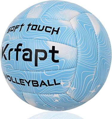 Волейбольний м'яч Krfapt розмір 5, офіційний, Soft Touch, для тренувань, Outdoor/Indoor, водонепроникний, з дизайном Ripples (Blue/Purple/Pink)