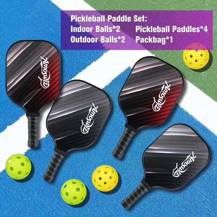 Набір для піклболу 4 шт: 2 ракетки, 4 м'ячі, рюкзак. Подарунок для дітей та дорослих