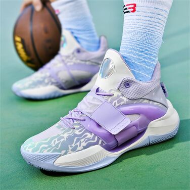 Чоловічі баскетбольні кросівки для хлопців, зручні для тренувань, бігу та тенісу, чорно-білі, 869 (44 EU, фіолетово-білі 869)