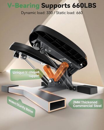 Сходи для фітнесу Sportsroyals для дому – степер з тросами для тренування ніг, рук та сідниць, фітнес для дому та офісу (02-Twist stepper)