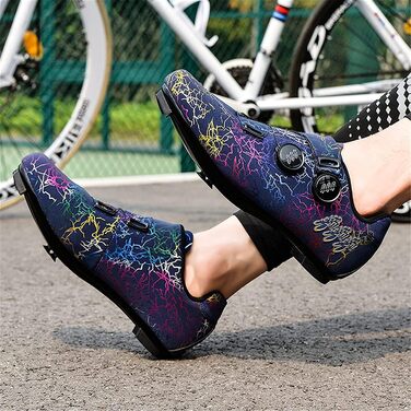 Велосипедні черевики для їзди на велосипеді: чоловічі та жіночі, для шосе, спінінгу, MTB, гравійних доріг та міста. Сумісні з SPD, SPD-SL та Look. Білий (39 EU, фіолетовий)