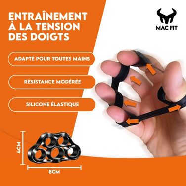 MAC FIT Handtrainer з регулюванням ваги 5-60 кг – для зміцнення рук, пальців, передпліччя. Підходить для реабілітації, альпінізму, силових тренувань, зняття стресу