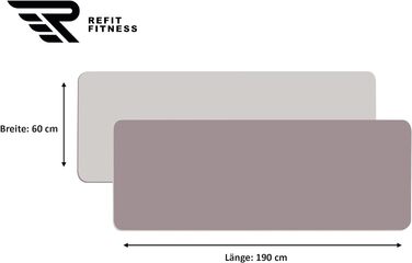 Килимок для йоги REFIT FITNESS Perfect-Fit 190 x 60 x 0,6 см з GeckoGrip та Sensi-Plus TPE. Нековзний, без шкідливих речовин + ремінь для перенесення. Підходить для гімнастики та спорту.