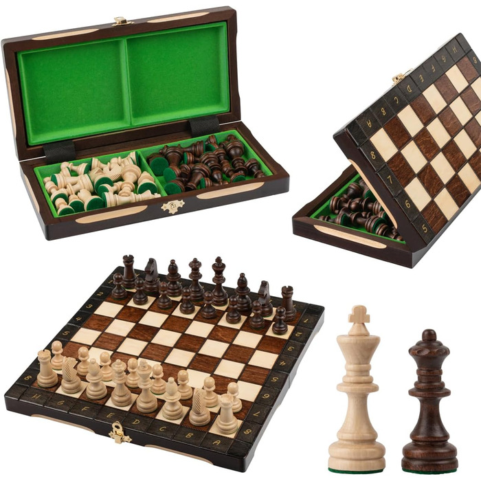 Дорожній шаховий набір Master Of Chess з липи, 29x29 см – якісна шахівниця з фігурами для дорослих і дітей