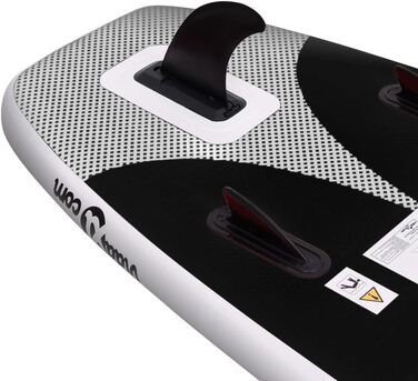 Набір SUP-дошка vidaXL надувна для дорослого, 300x76x10 см, чорна, весло, серфборд для падлбордингу