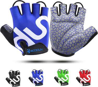 Рукавички для велосипеда чоловічі/жіночі літні - рукавички напівпальці для їзди на велосипеді, відпочинку, MTB, шосе, даунхілу, щоденних поїздок, велотуризму, каякінгу, роликів, вітрильного спорту, греблі. Колір: синій, розмір: M
