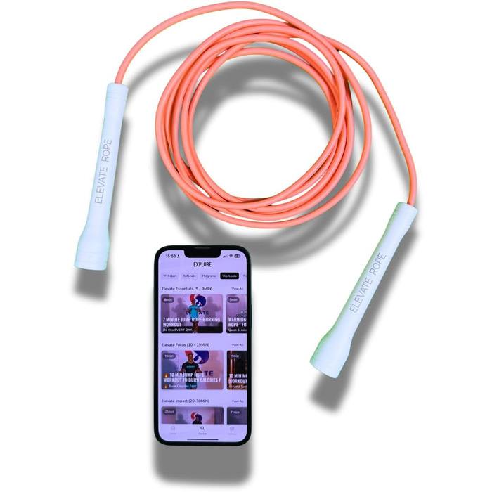 Стрибкове канат Elevate Speed Rope MAX - професійний, 5 мм, 3 м, з міцного PVC, чорний/білий (матовий рожевий)
