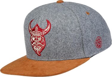 Кепка-снапбек Cadency унісекс з прямим козирком, регульована бейсболка Viking (сіра, один розмір)