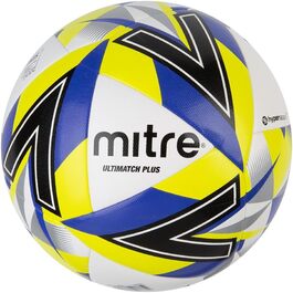 Футбольний м'яч Mitre Ultimatch розмір 4, підвищений контроль, зносостійкість, точність, біло-синій