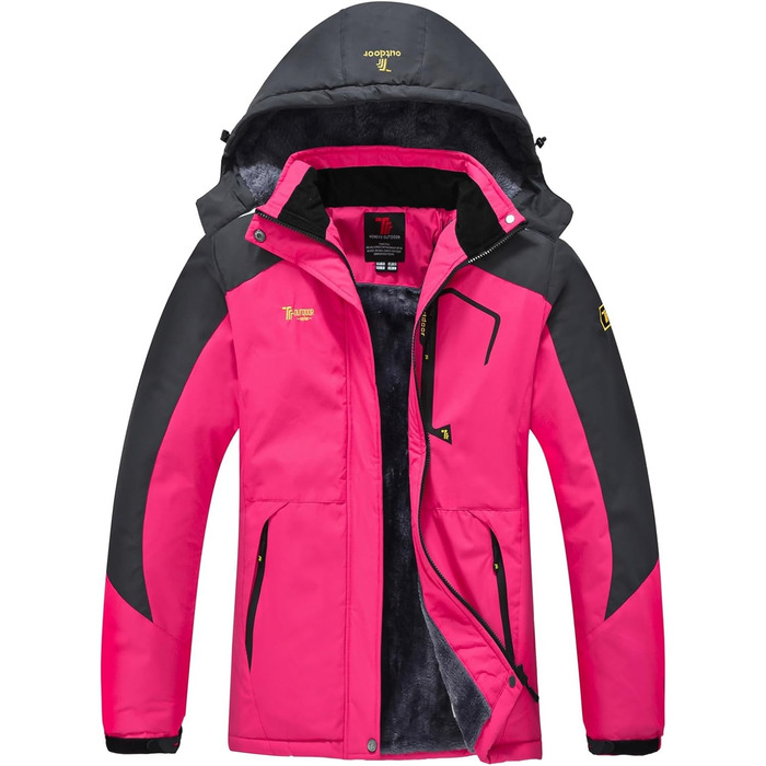 Жакет Rdruko для сноуборду та лиж, зимовий, утеплений, з софтшелу, водонепроникний, з капюшоном (рожевий, S)