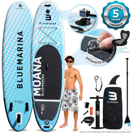 Надувна SUP-дошка Bluemarina Moana 325x85x15 см, комплект для сапбордингу, вантажопідйомність до 180 кг, 5 років гарантії