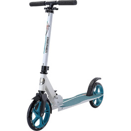 Дитячий та дорослий самокат STAR SCOOTER алюмінієвий, 205 мм колеса, для хлопчиків і дівчат від 7 років, хвильова дека