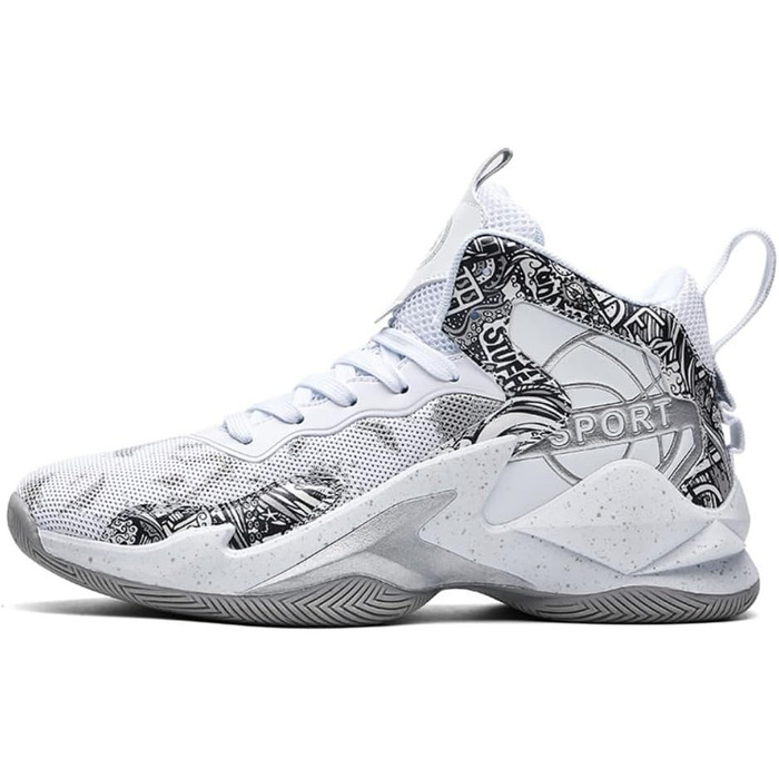 Баскетбольні кросівки для чоловіків та жінок. Легкі спортивні кросівки для ходьби, бігу та занять спортом. Зносостійкі, з антиковзкою підошвою. Розміри 36-45 EU, 38 EU. Кольори: білий, сірий.