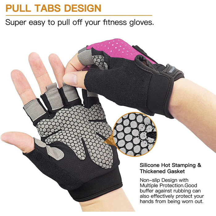 Спортивні рукавички для тренувань, фітнесу та важкої атлетики (рожеві, S)