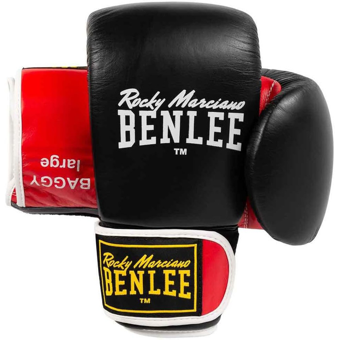 Боксерські рукавички Benlee Rocky Marciano шкіряні, унісекс, чорні/червоні, XL
