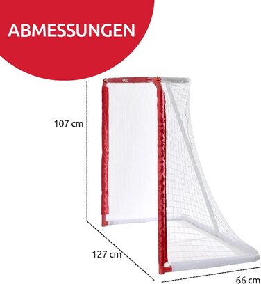 Ворота для хокею Street-Hockeytor 50'' Outdoor, для дітей, червоно-білі, 127x107x66 см