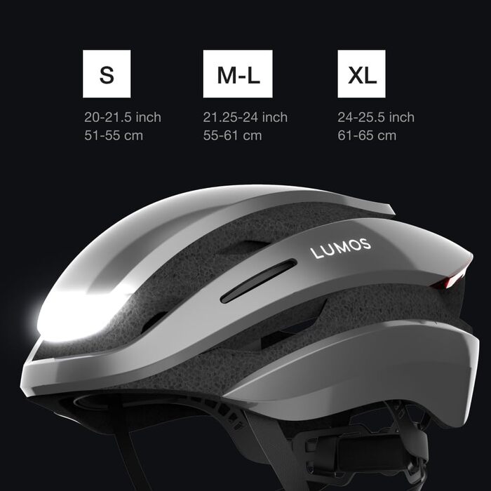Lumos Ultra Smart-Шолом: велосипедний шолом з LED-ліхтарями, поворотниками та гальмівними ліхтарями, Bluetooth, розмір 51-55см, Ash Grey (MIPS)