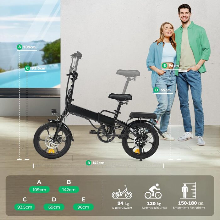 Складаний електровелосипед Finbike 16