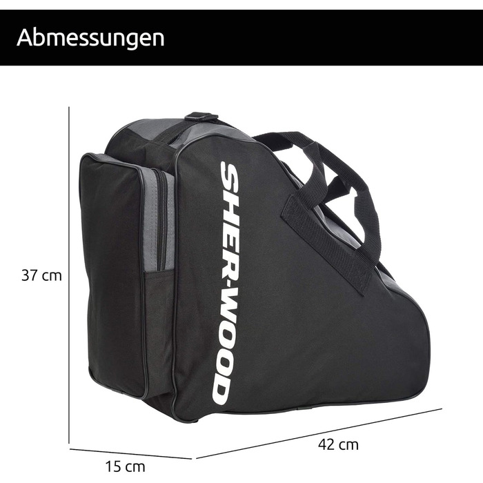 Сумка для ковзанів Sherwood: для ковзанів, роликів та хокею. Чорна сумка для дорослих та дітей