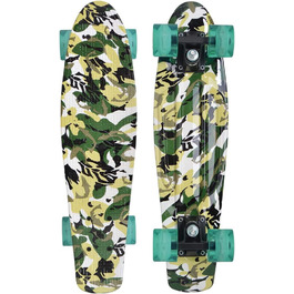 Ретро скейтборд Schildkröt Free Spirit Camouflage, преміум якість, LED колеса, ABEC7