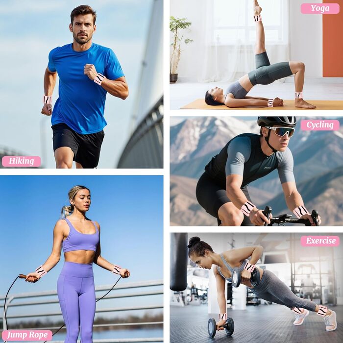 Набір манжет для ваги 2 шт. (0,46 кг кожна), регульовані ваги для зап'ястя, фітнес-браслети з вагою, ваги для ніг для танців, балету, пілатесу, кардіо, аеробіки, ходьби, зелені (рожеві)