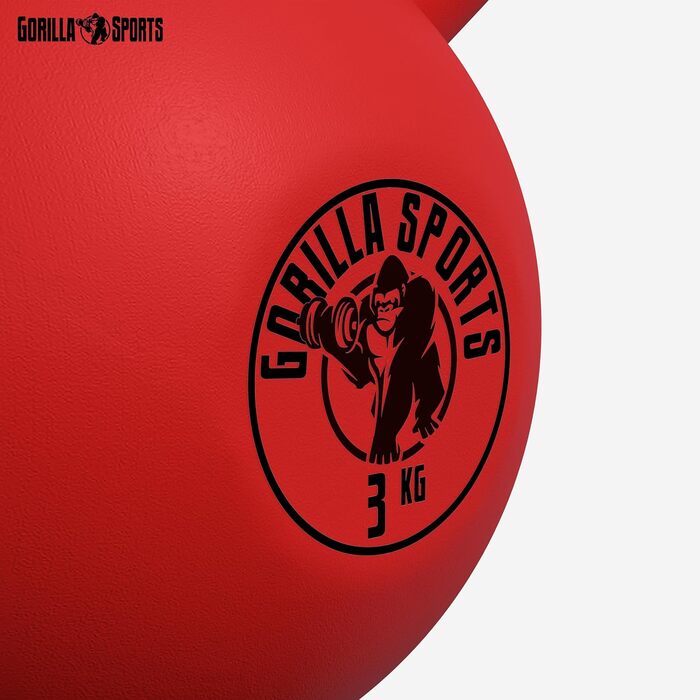 Гіря GORILLA SPORTS® 2-32 кг - Чавунна з неопреновим покриттям для фітнесу та силових тренувань
