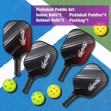 Набір для піклболу 4 шт: 2 ракетки, 4 м'ячі, рюкзак. Подарунок для дітей та дорослих