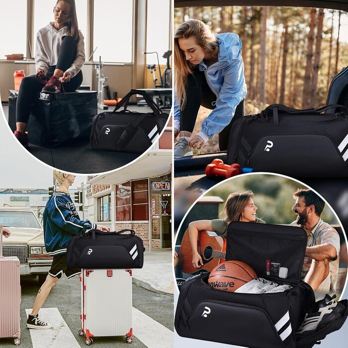 Спортивна сумка для чоловіків та жінок, 58L, велика дорожня сумка з відділенням для взуття та мокрих речей, сумка для тренувань, сауни, фітнесу, спортзал, подорожі