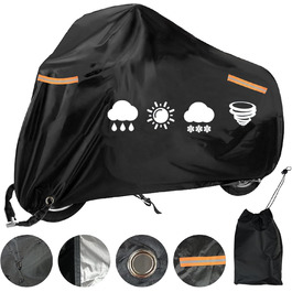 USHOP Мотоциклетний чохол для мотоцикла, скутера, ролера, мопеда, Outdoor XXL, 210D Oxford, UV-захист, з відбиваючими смугами, отвір для замка, вітрозахисні пряжки (245x105x125 см)