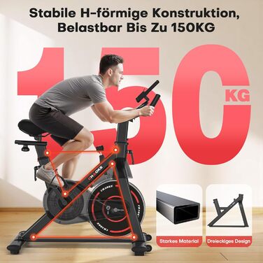 Hometrainer CHAOKE з LCD-монітором: тихе кардіотренування вдома, до 150 кг, чорно-синій