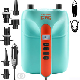 Електричний насос для SUP Swonder, 20PSI, для надувних дощок, каяків та човнів, з двоступеневою інфляцією, синій