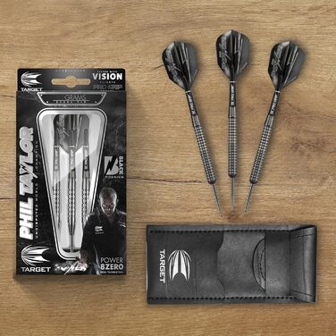 Darts Target Phil Taylor Power 8-Zero 1 (21/23/25г) - сталеві дротики з вольфраму 80%, чорні