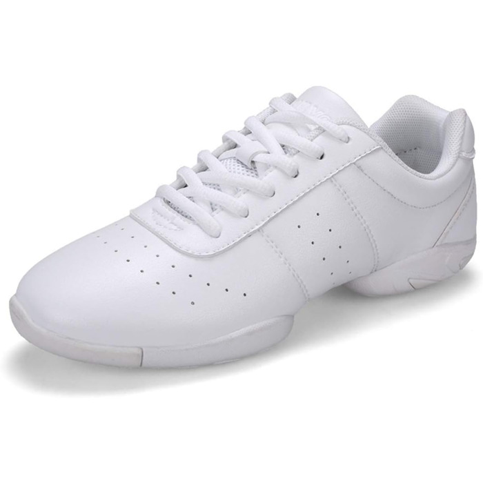 Жіночі дитячі шнуркові кросівки для занять гімнастикою, спортом, аеробікою та танцями, білі, 33.5 EU