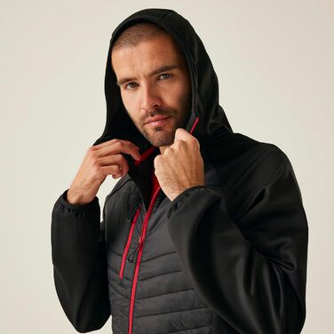 Чоловіча гібридна робоча куртка Regatta Professional Navigate Warm Hybrid Fleece — чорна, розмір M