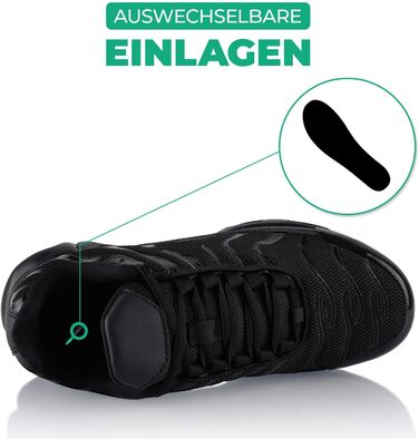 Спортивні кросівки для жінок та чоловіків з амортизацією, легкі бігові кросівки (45 EU, Чорний)