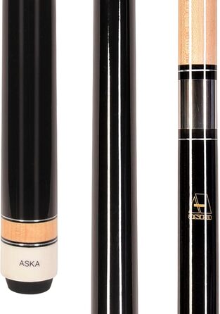 Більярдний кий ASKA L3 No Wrap, 58 дюймів, канадський клен, наконечник 13 мм, сталевий шок, 19 унцій, Schwarz