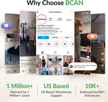 Трамплін для дому BCAN Fitness, діаметр 102/122/130 см, пружинний/з еластичними тросами, для дорослих до 250 кг, з регульованими ручками, тихий та з низькою вібрацією, зелений 102 см