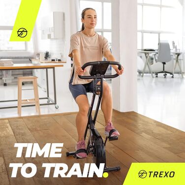 TREXO Hex: Складне тренажерне колесо для дому з комп'ютером, чорне (EB-H01)