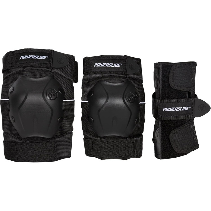 Комплект захисту Powerslide Standard для чоловіків, чорний, XL — наколінники, налокітники, наладонники для роликів, скейтборду, самокату