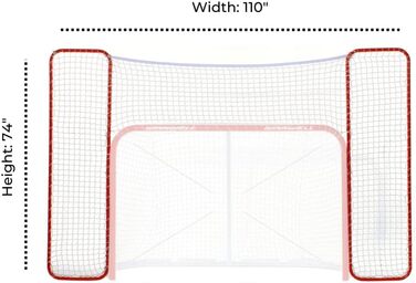 Ворота для хокею Winnwell Heavy Duty Net - для гри в приміщенні та на вулиці - обладнання для хокейної тренування, сумісні з хокейними шайбами (додатковий захист 182.9 см)