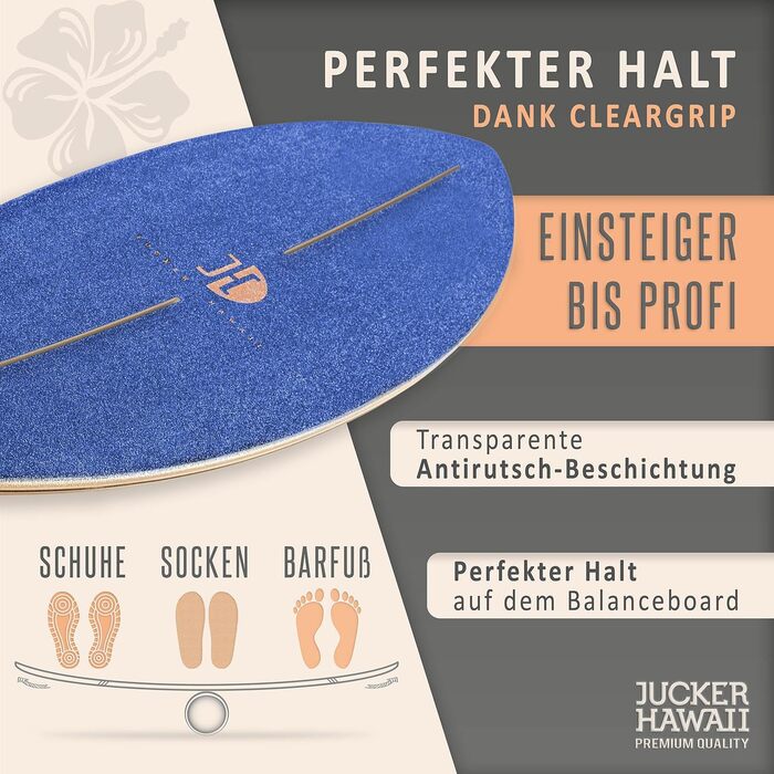 Балансборд JUCKER HAWAII Ocean Rocker, дерев'яний, нековзка поверхня, для дітей і дорослих, тренажер для балансу, серф-форма