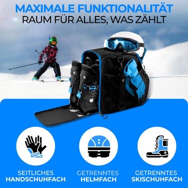 Чохол для лижних черевиків дитячий ISCHGL (Чорно-синій) 40L з відділенням для шолома та аксесуарів