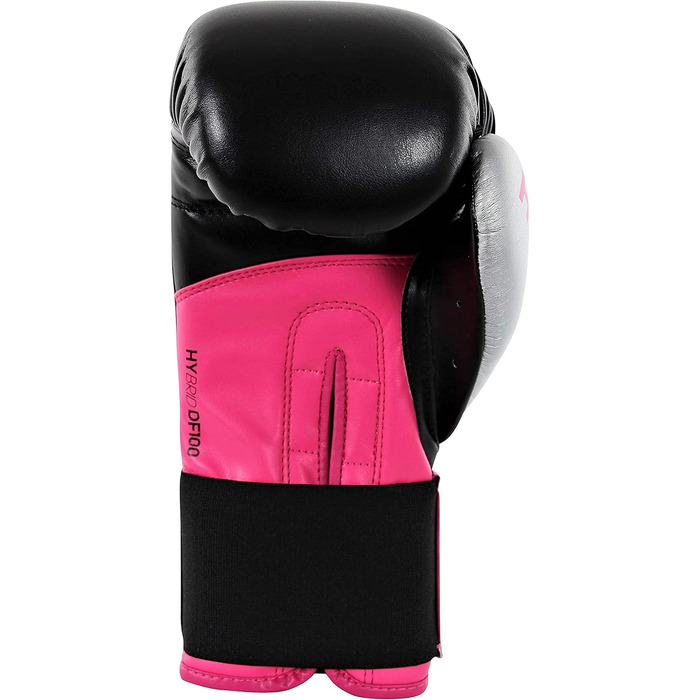 Боксерські рукавички adidas Hybrid 100 Dynamic Fit, чорні/рожеві, 8 oz
