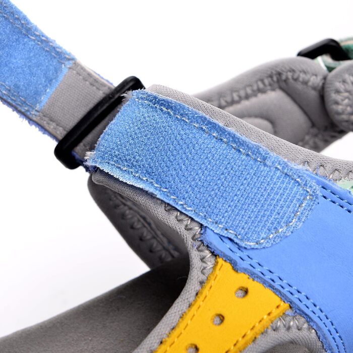 Жіночі спортивні сандалі Harssidanzar для літа та активного відпочинку - шкіра, регульовані ремінці, зелено-блакитні (36 EU)